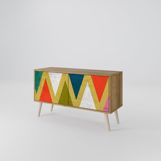 COLORFUL TRIANGLES Kompakt TV-bänk med 2 dörrar