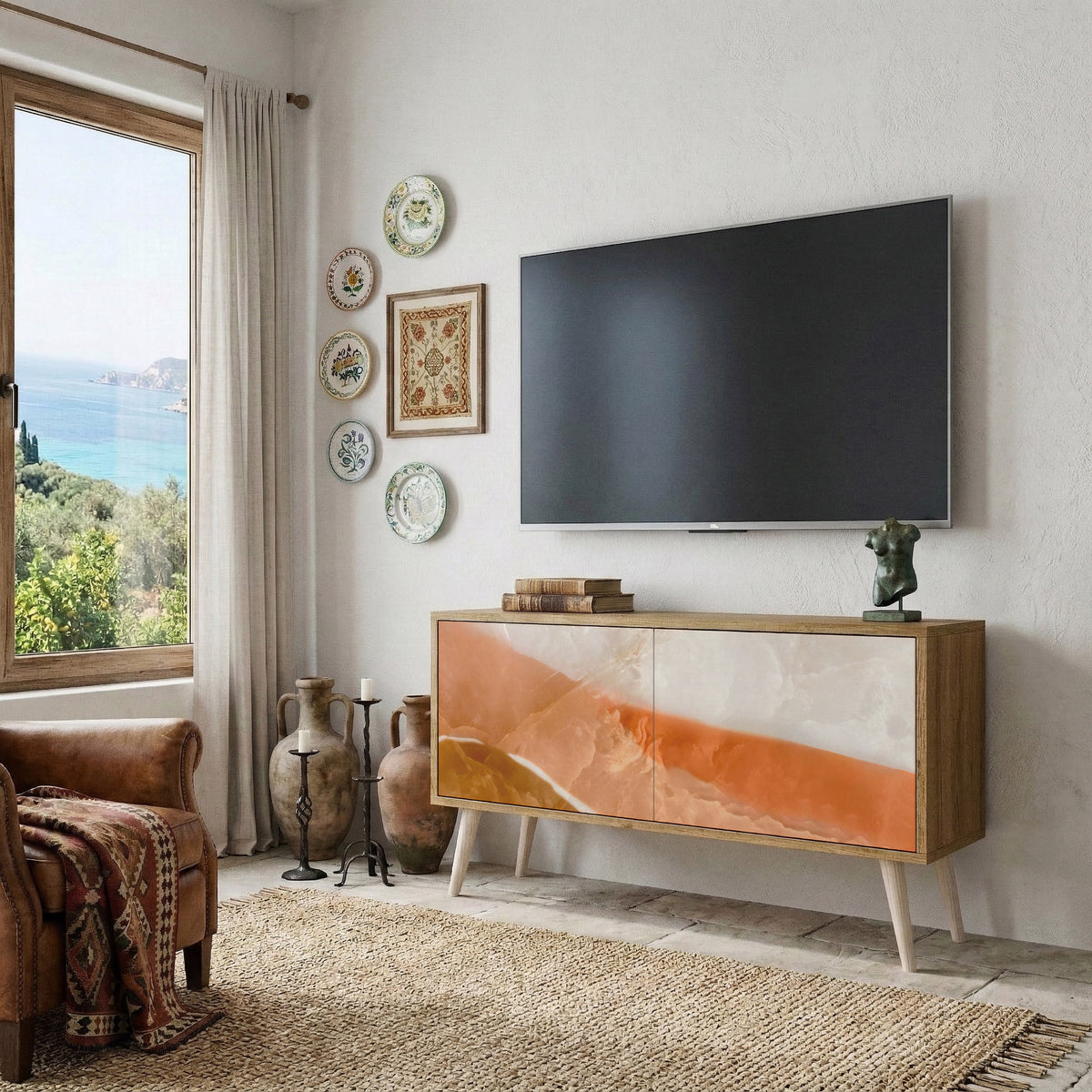 SANDHILLS SPLENDOUR Mueble de TV Compacto de 2 puertas