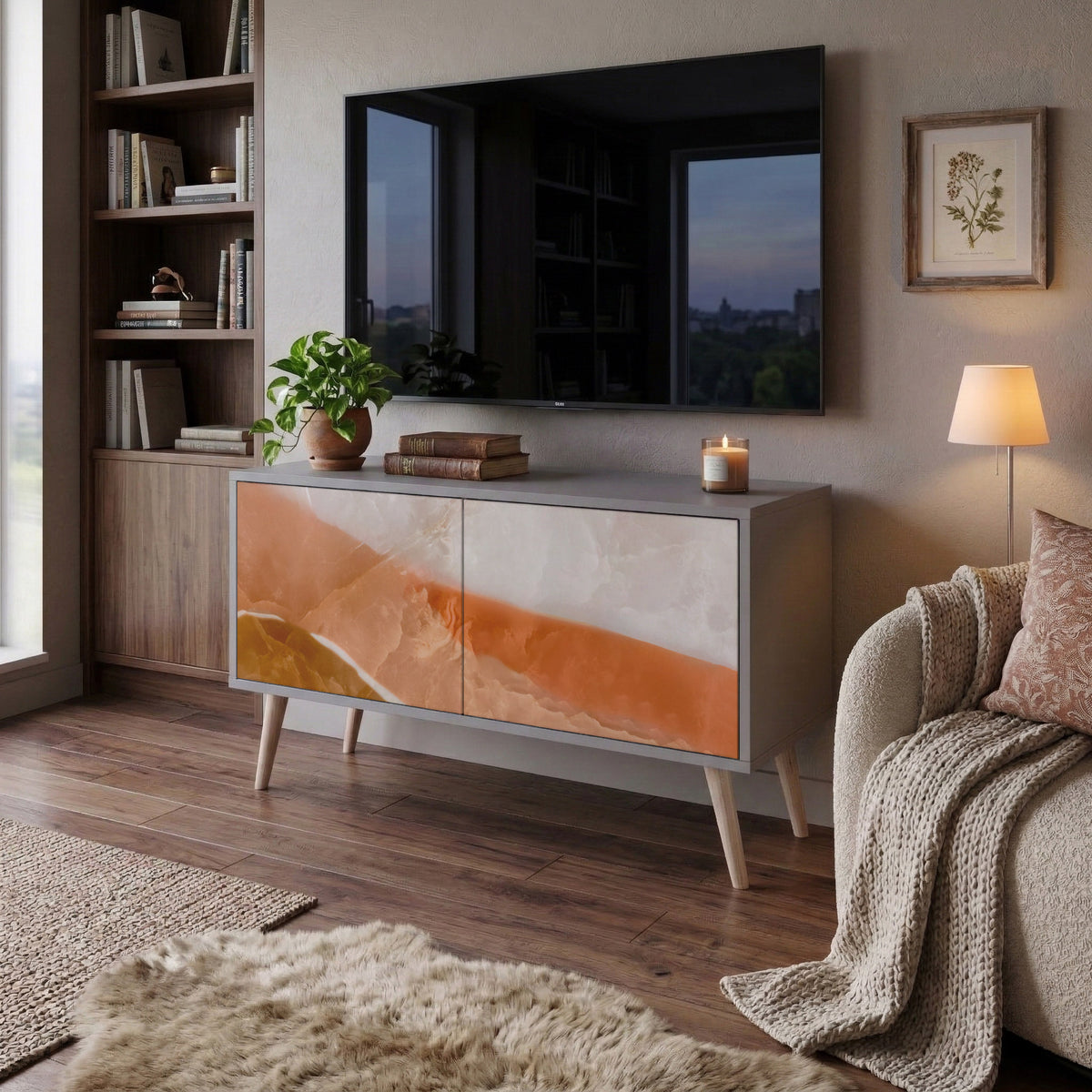 SANDHILLS SPLENDOUR Mueble de TV Compacto de 2 puertas