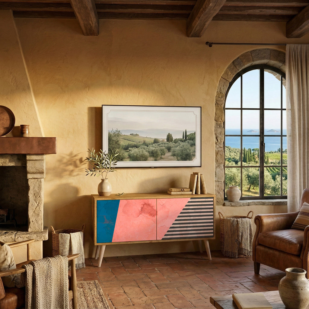 GLAMOROUS STRIPE Mobile TV Compatto a 2 Ante