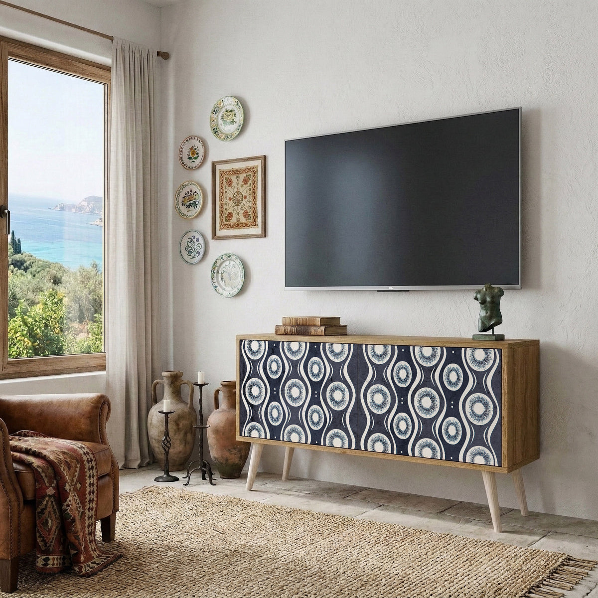 GRAPHITE EYES Compact 2-Door TV Cabinet