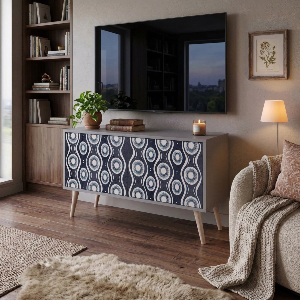 GRAPHITE EYES Compact 2-Door TV Cabinet