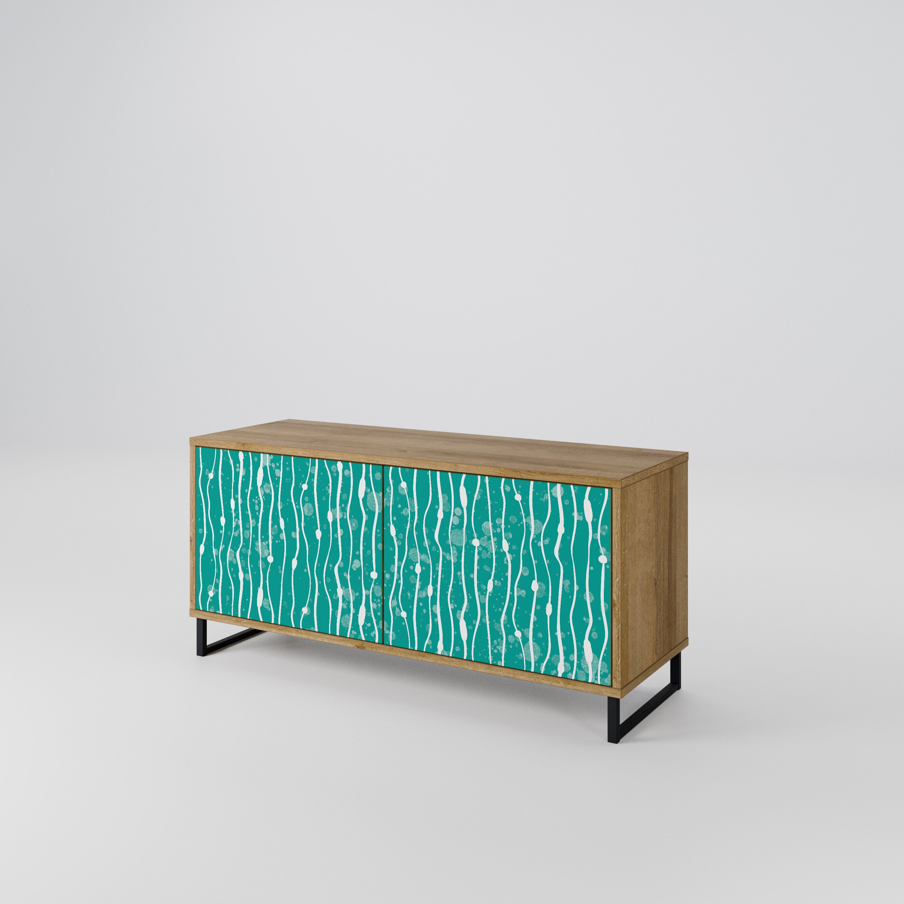 TURQUOISE RAIN Kompakt TV-bänk med 2 dörrar
