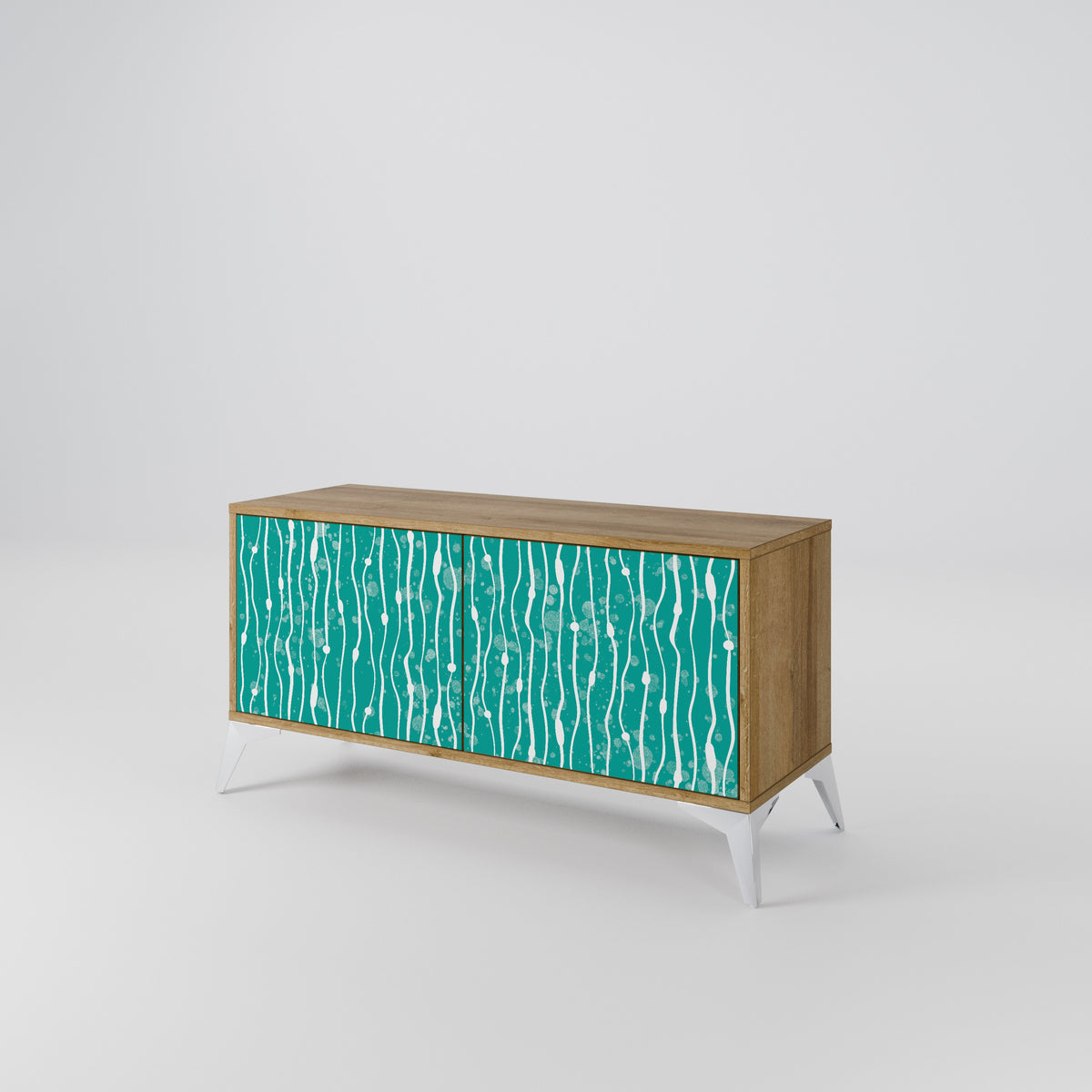 TURQUOISE RAIN Compact 2-Door TV Cabinet