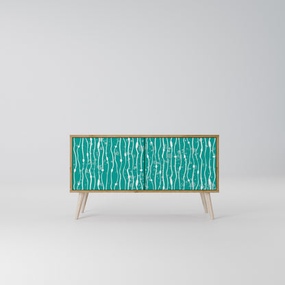 TURQUOISE RAIN Compact 2-Door TV Cabinet