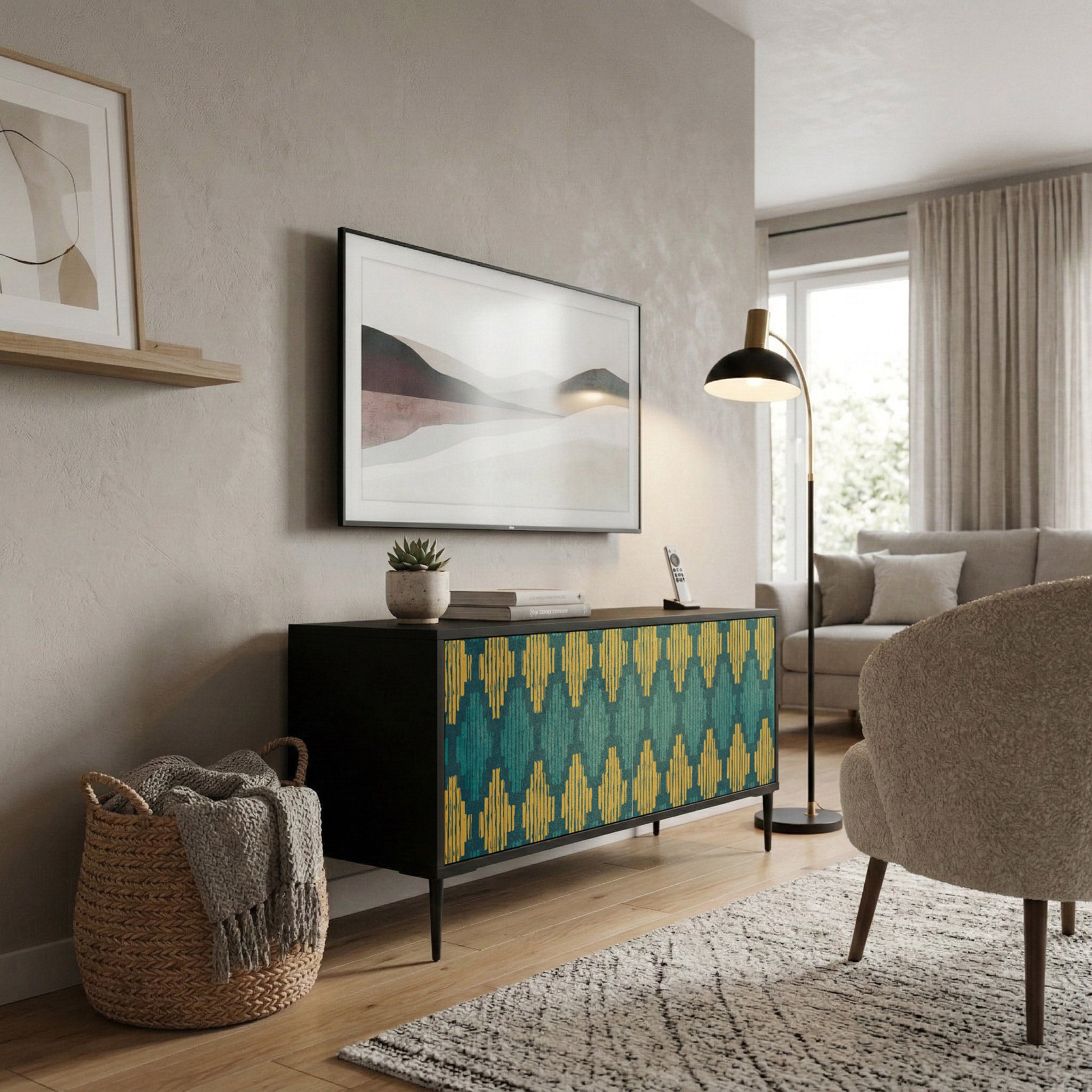 POLYGONS Kompaktes 2-türiges TV-Lowboard