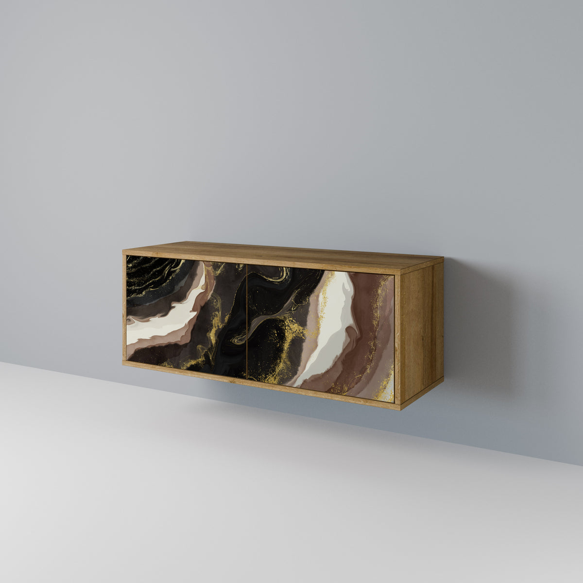 GOLD DUST Mueble de TV Compacto de 2 puertas