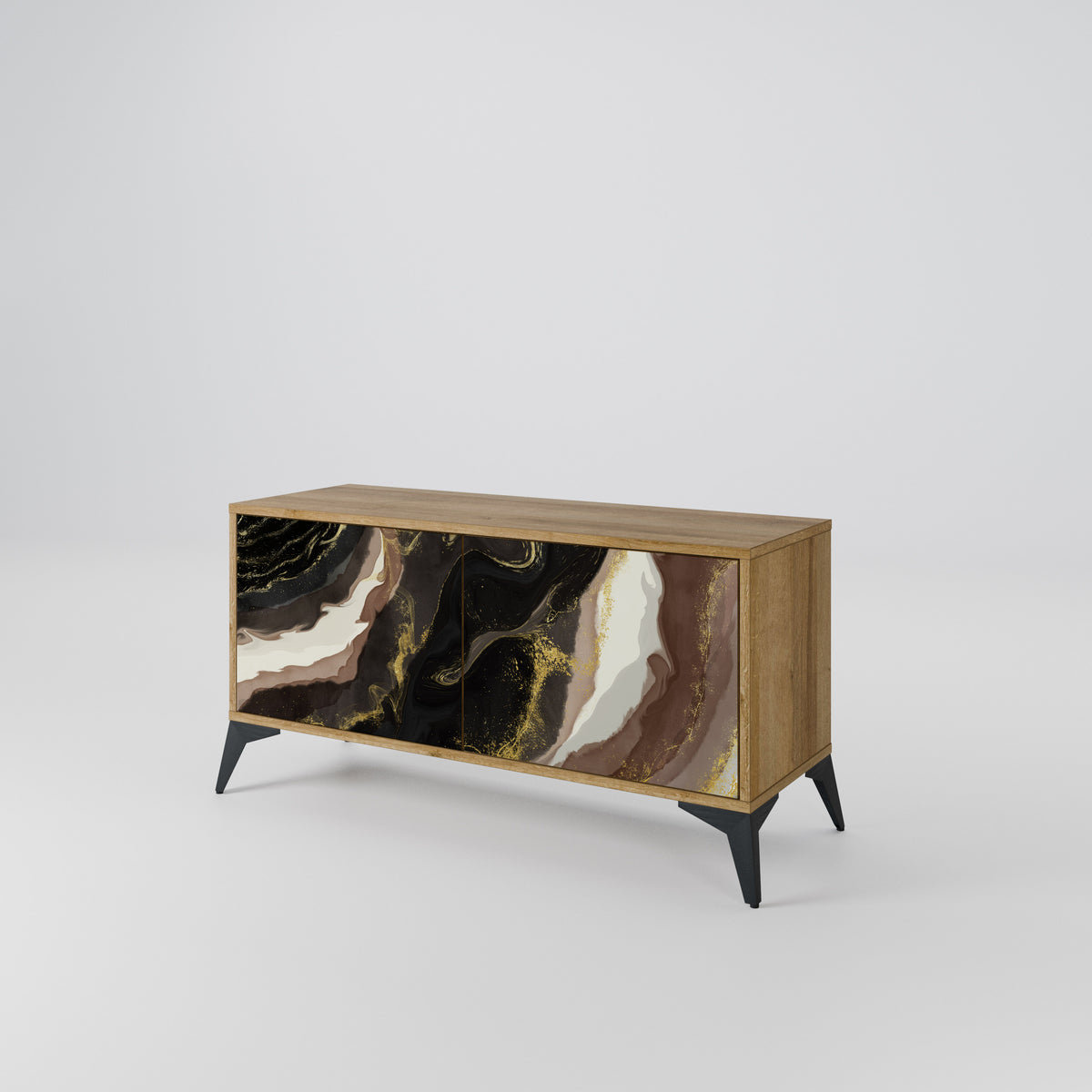 GOLD DUST Mueble de TV Compacto de 2 puertas