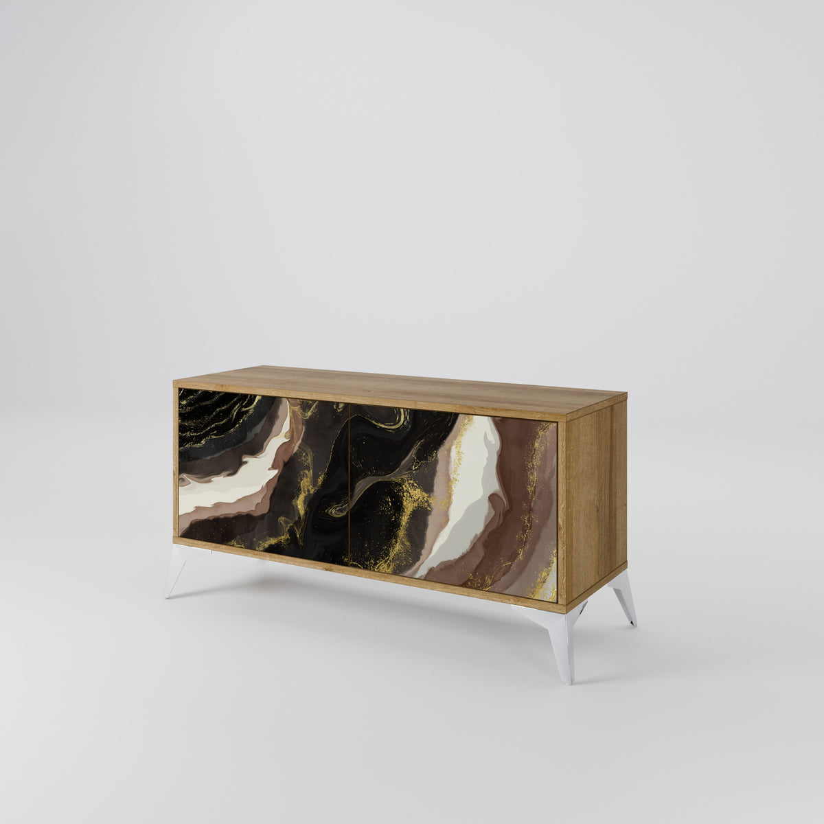 GOLD DUST Mueble de TV Compacto de 2 puertas