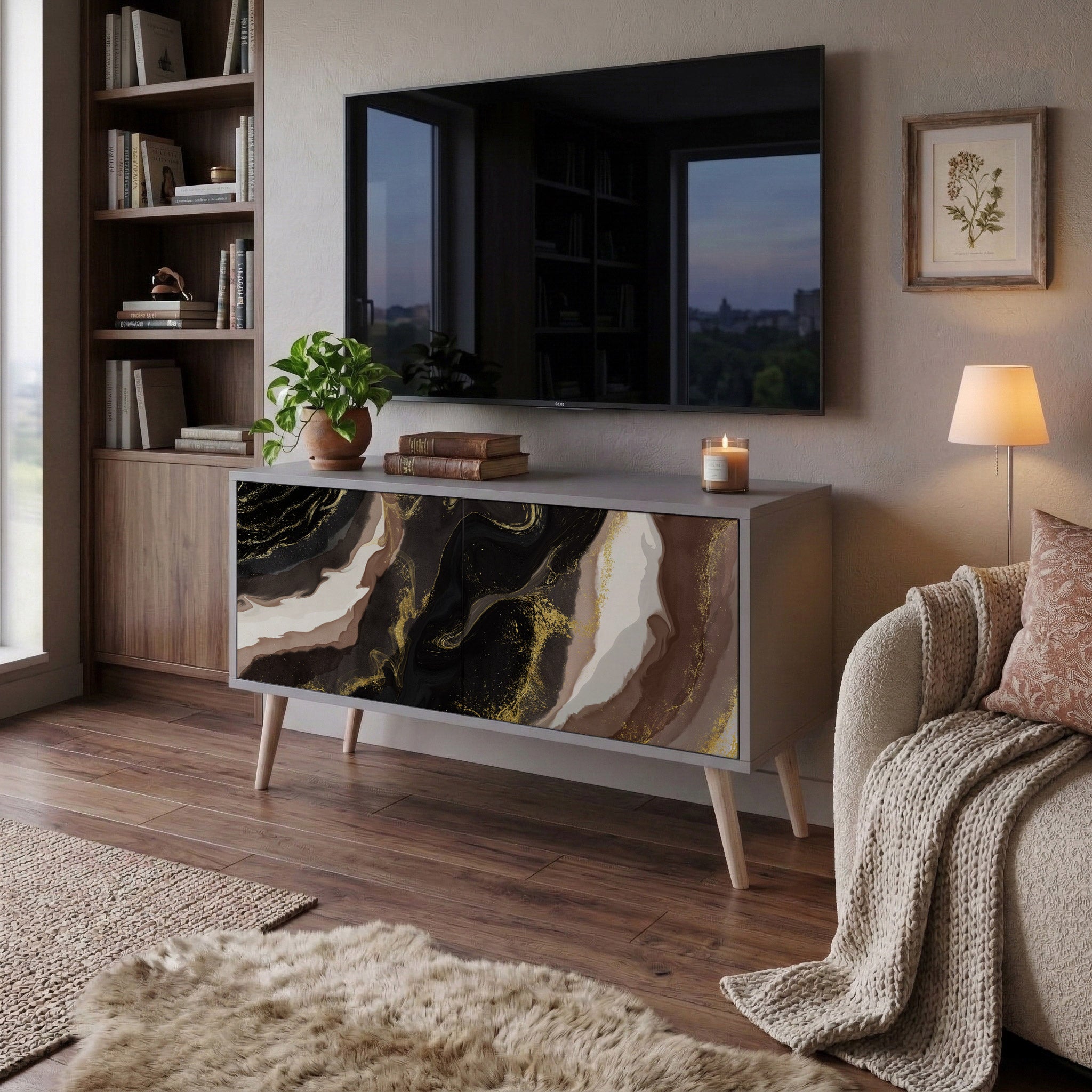 GOLD DUST Kompaktes 2-türiges TV-Lowboard