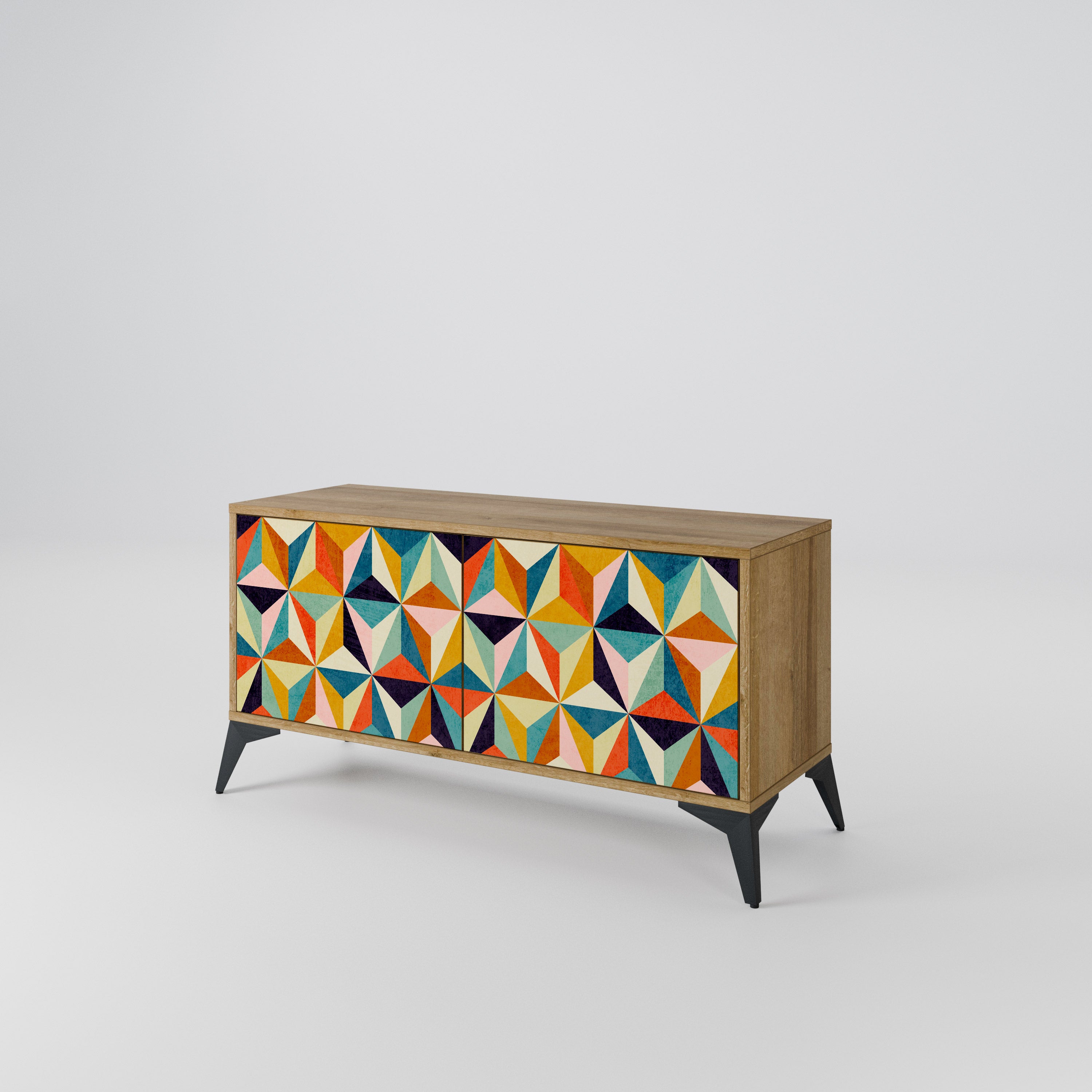 TESSELATE TREASURES Kompakt TV-bänk med 2 dörrar