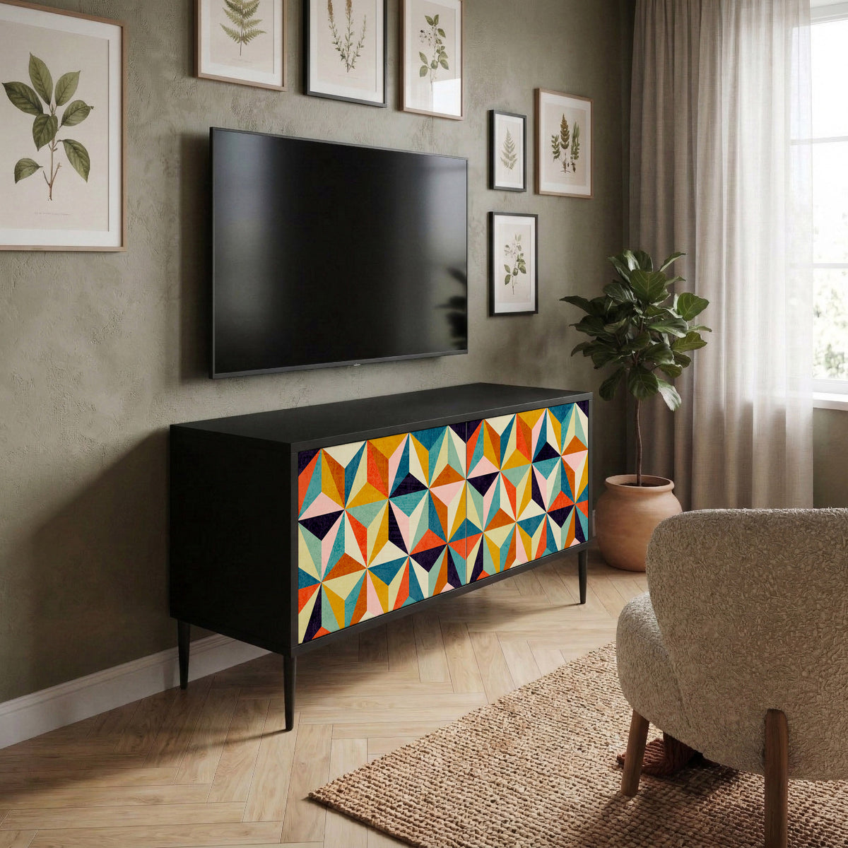 TESSELATE TREASURES Kompaktes 2-türiges TV-Lowboard