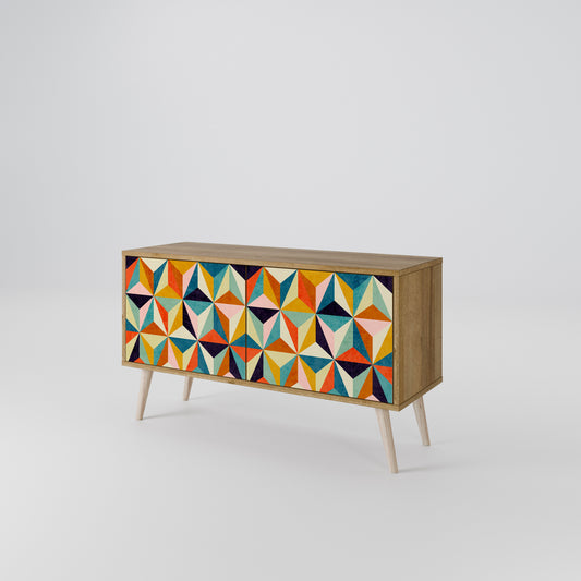 TESSELATE TREASURES Kompakt TV-bänk med 2 dörrar
