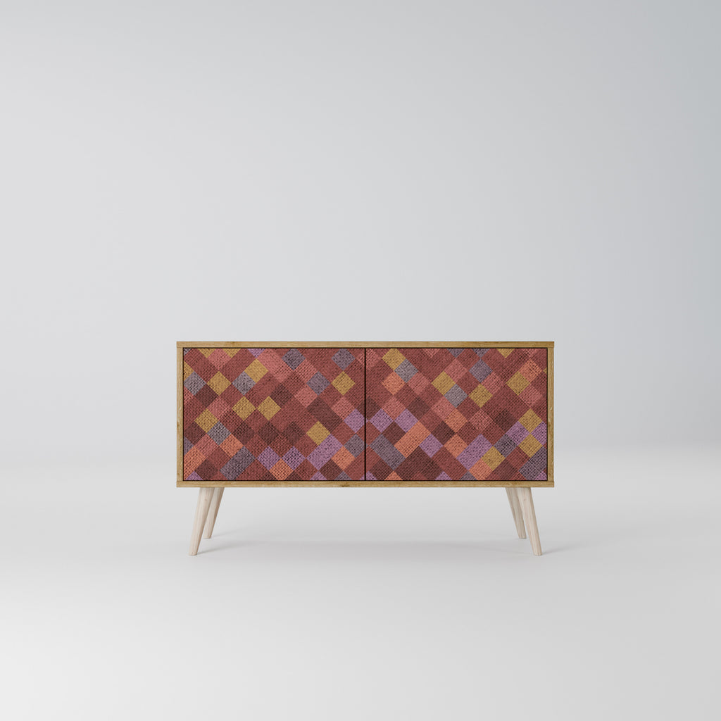 PAINTED SQUARES Mueble de TV Compacto de 2 puertas