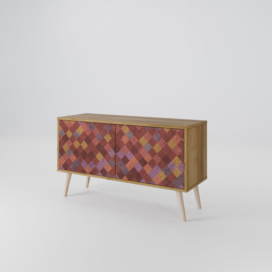 PAINTED SQUARES Kompakt TV-bänk med 2 dörrar