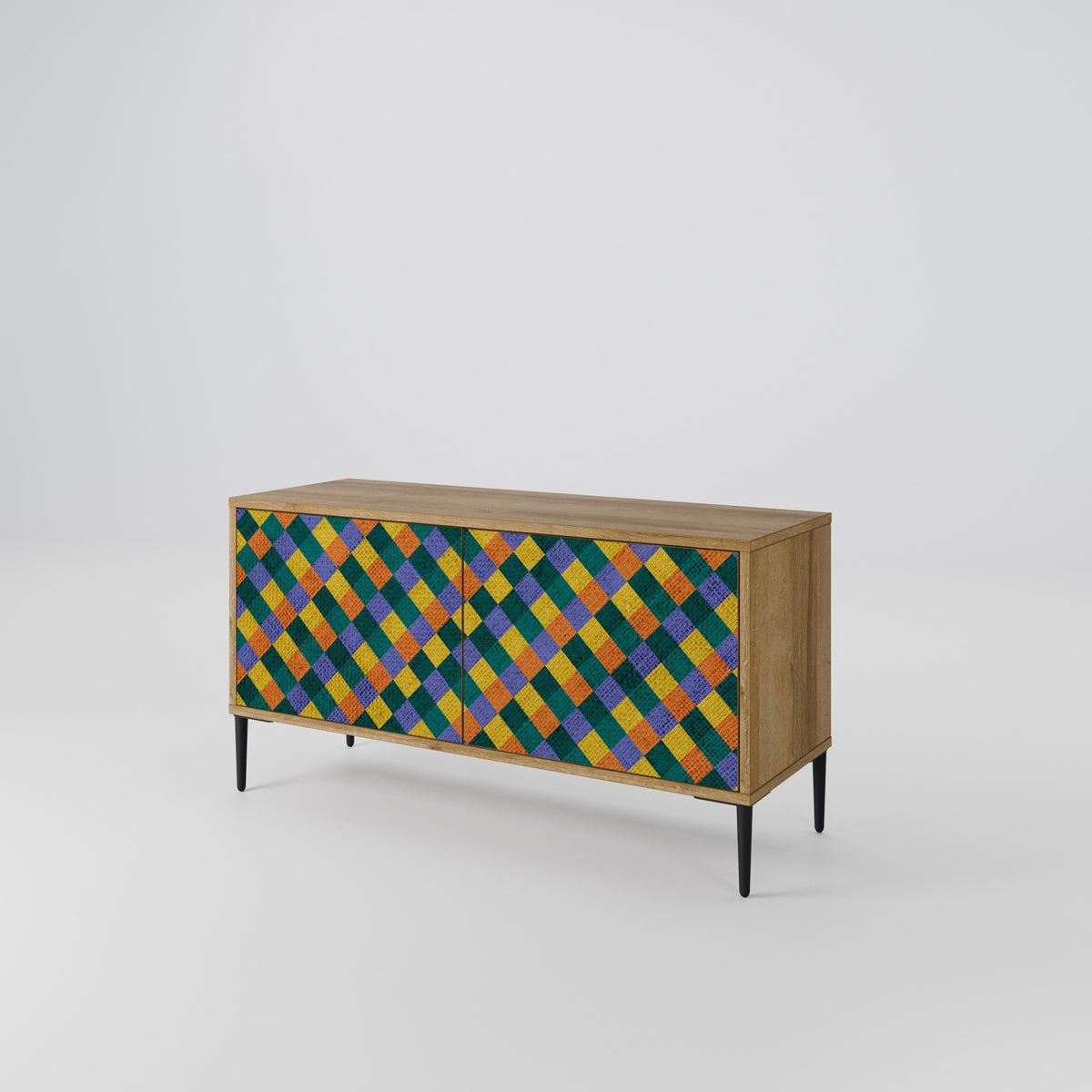 PAINTED SQUARES MIX Mueble de TV Compacto de 2 puertas
