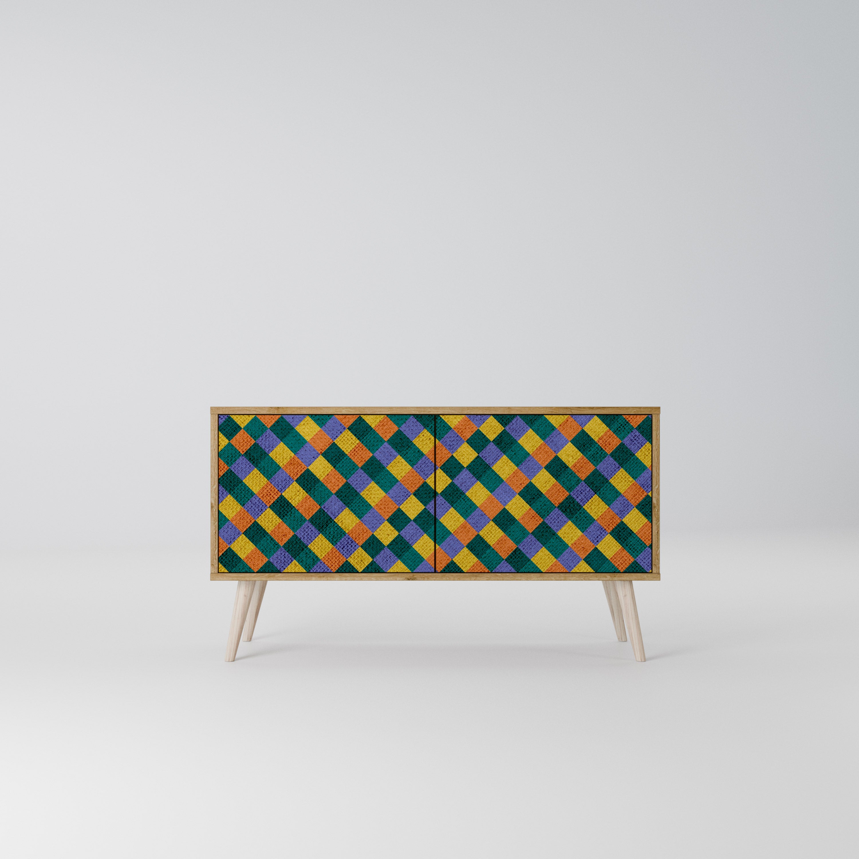 PAINTED SQUARES MIX Kompaktes 2-türiges TV-Lowboard