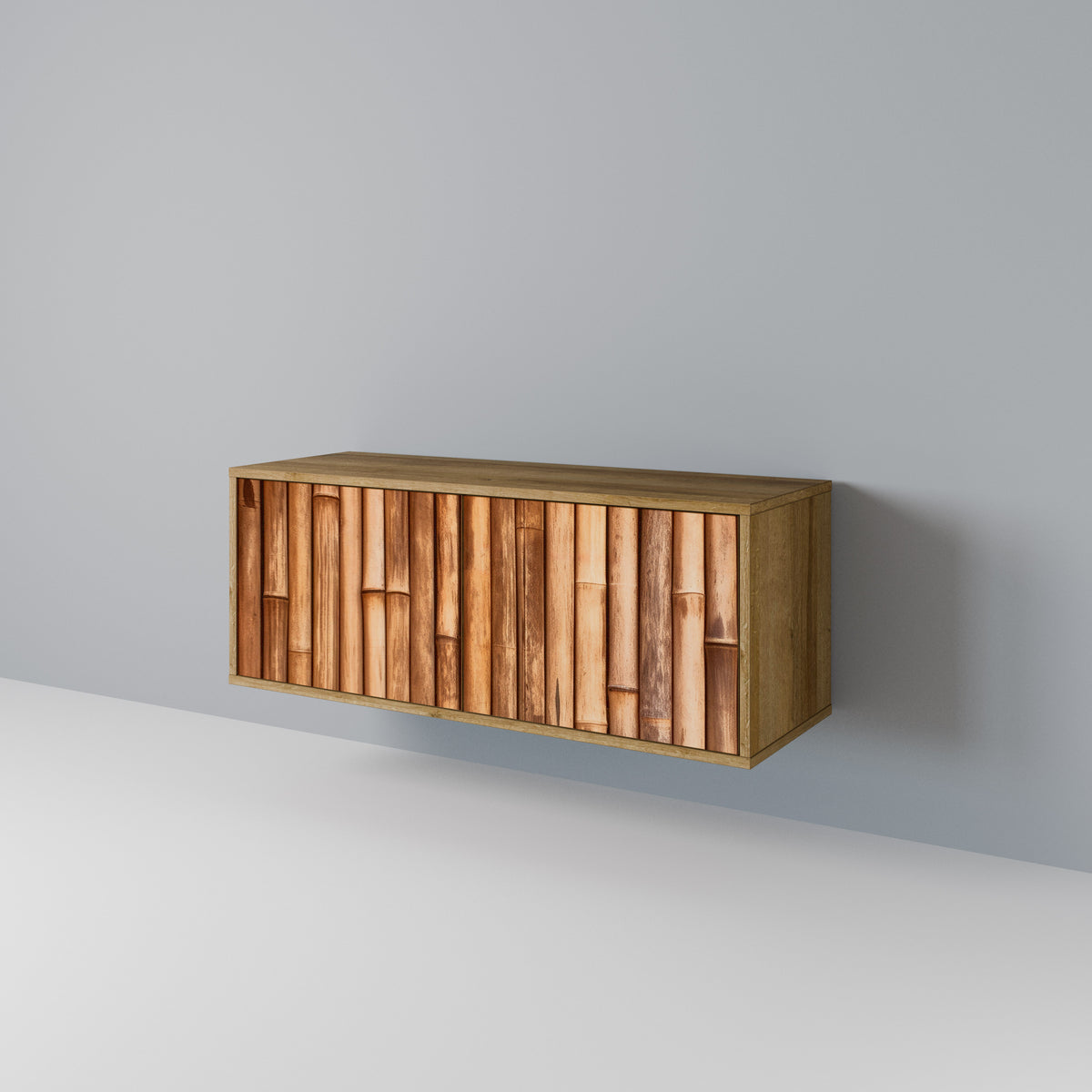 NATURAL WOOD Mueble de TV Compacto de 2 puertas