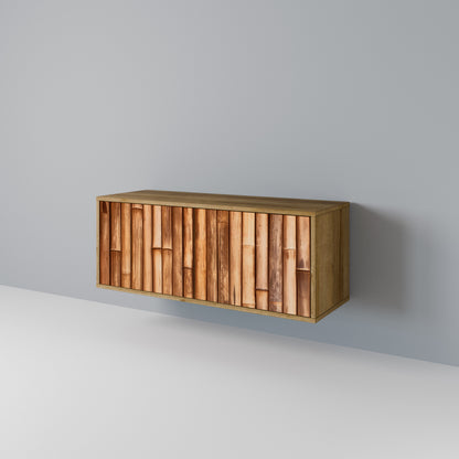 NATURAL WOOD Mueble de TV Compacto de 2 puertas