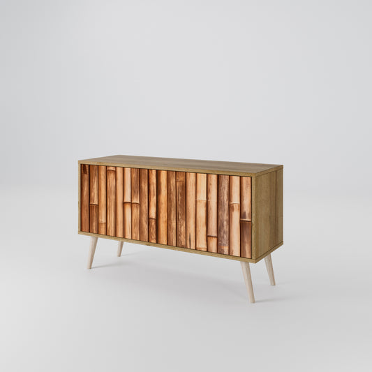 NATURAL WOOD Mobile TV Compatto a 2 Ante