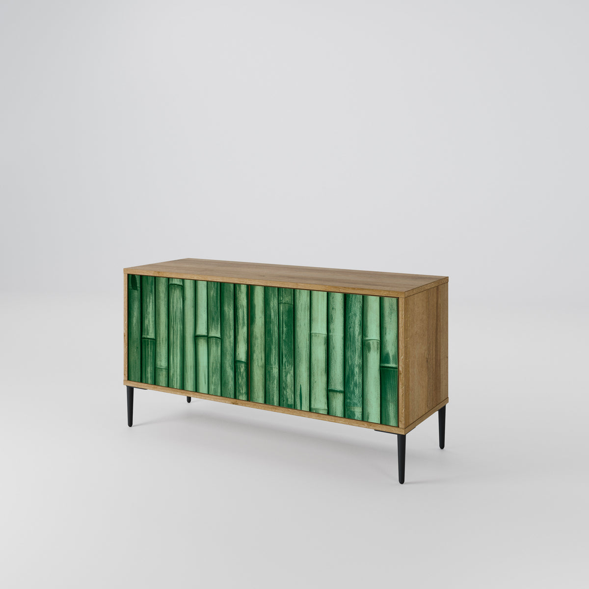 NATURAL GREEN Mueble de TV Compacto de 2 puertas