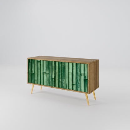 NATURAL GREEN Mueble de TV Compacto de 2 puertas