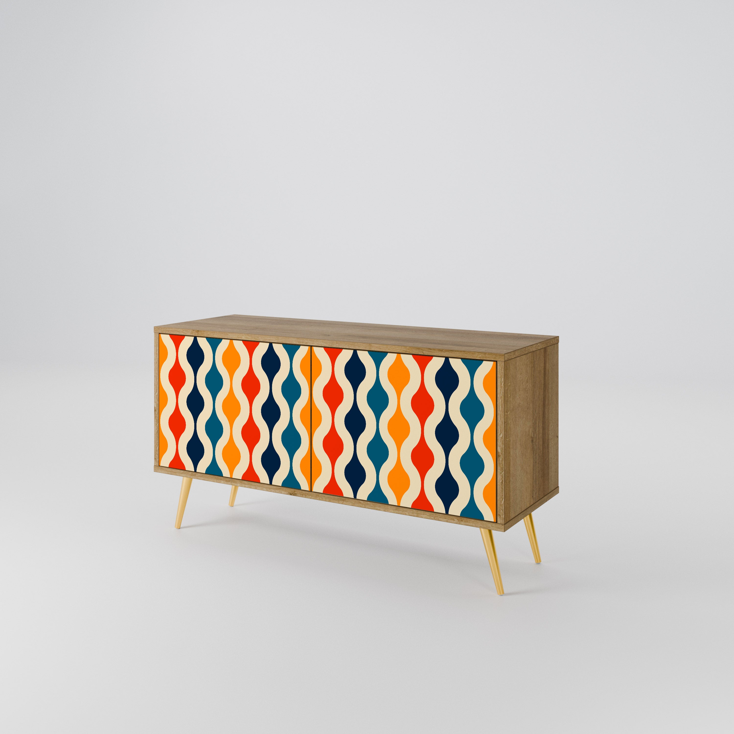 COLORFUL NOSTALGIA Kompakt TV-bänk med 2 dörrar