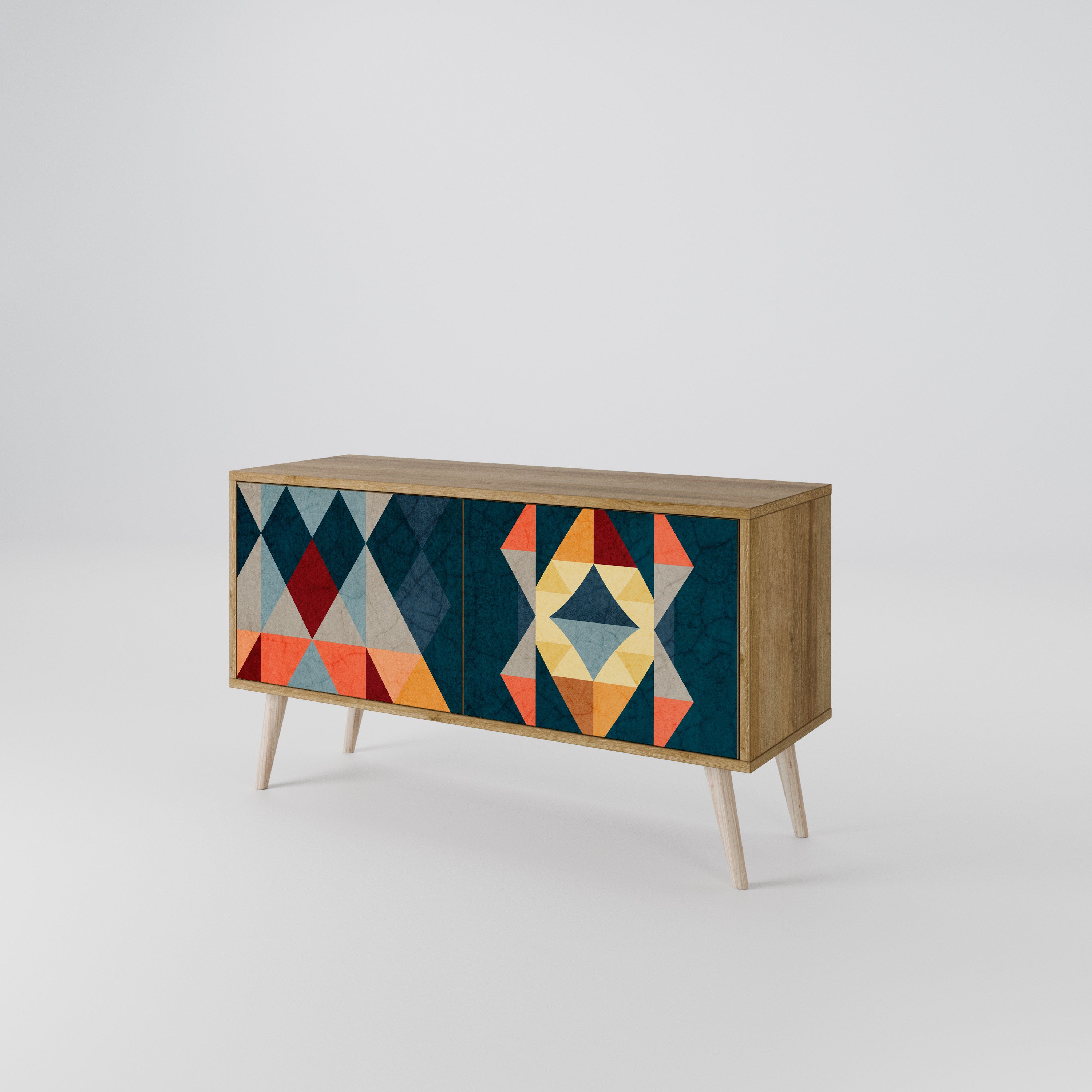 CRACKED ILLUSION Kompakt TV-bänk med 2 dörrar