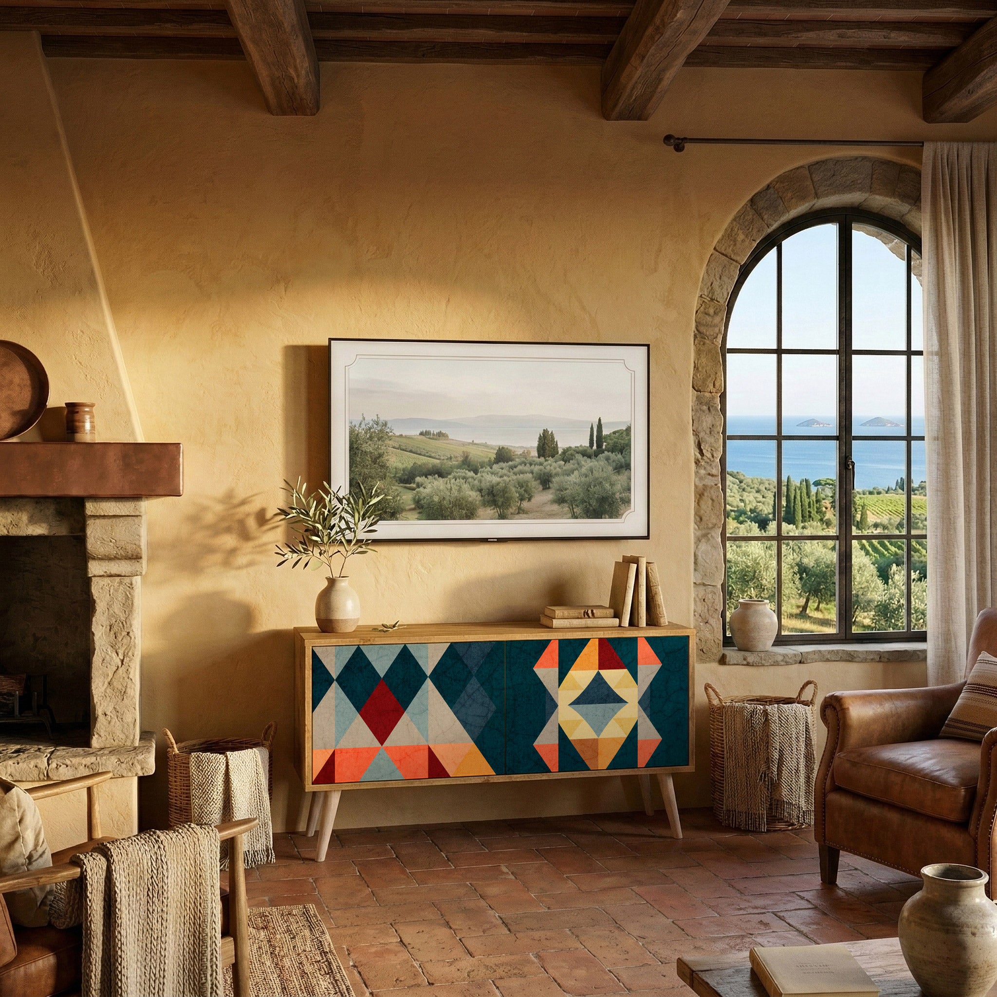 CRACKED ILLUSION Móvel de TV Compacto de 2 Portas