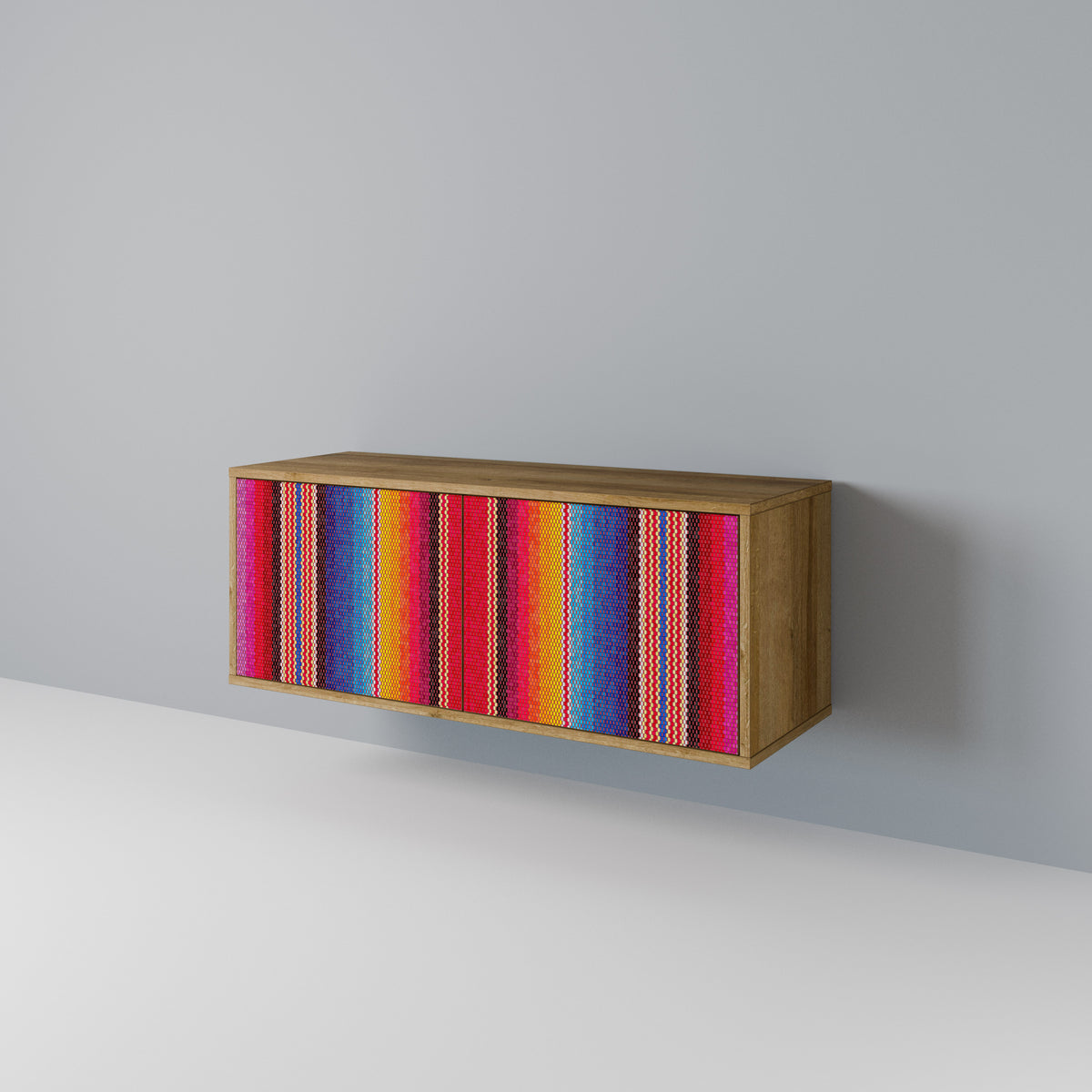 ETHNIC MEXICAN Mueble de TV Compacto de 2 puertas