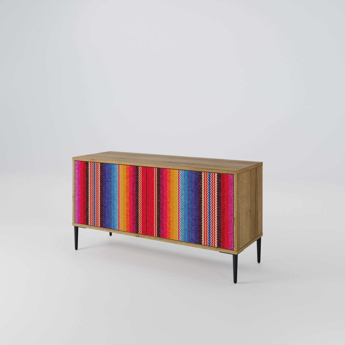 ETHNIC MEXICAN Mueble de TV Compacto de 2 puertas