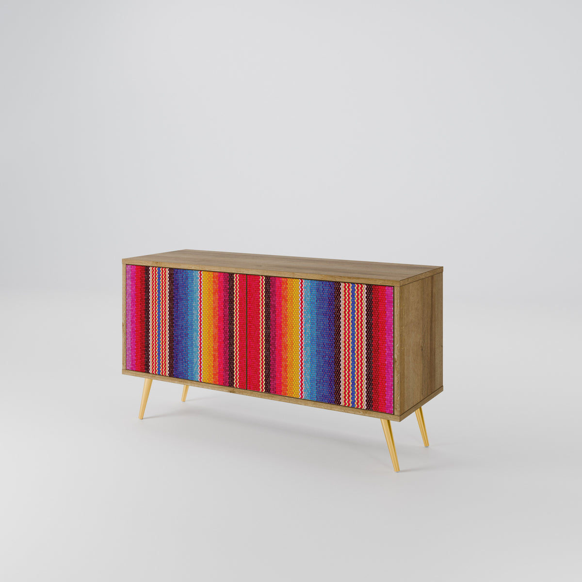 ETHNIC MEXICAN Mueble de TV Compacto de 2 puertas