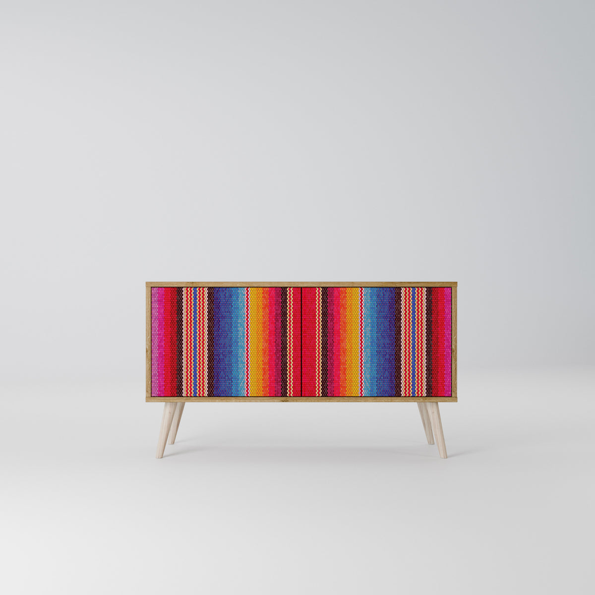 ETHNIC MEXICAN Mueble de TV Compacto de 2 puertas