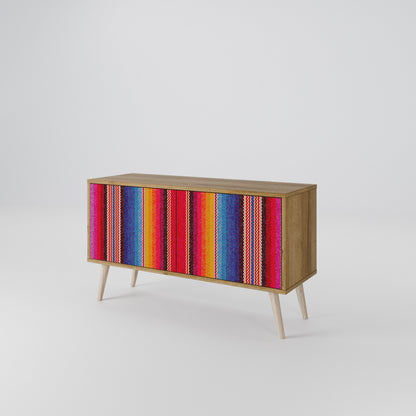 ETHNIC MEXICAN Mueble de TV Compacto de 2 puertas