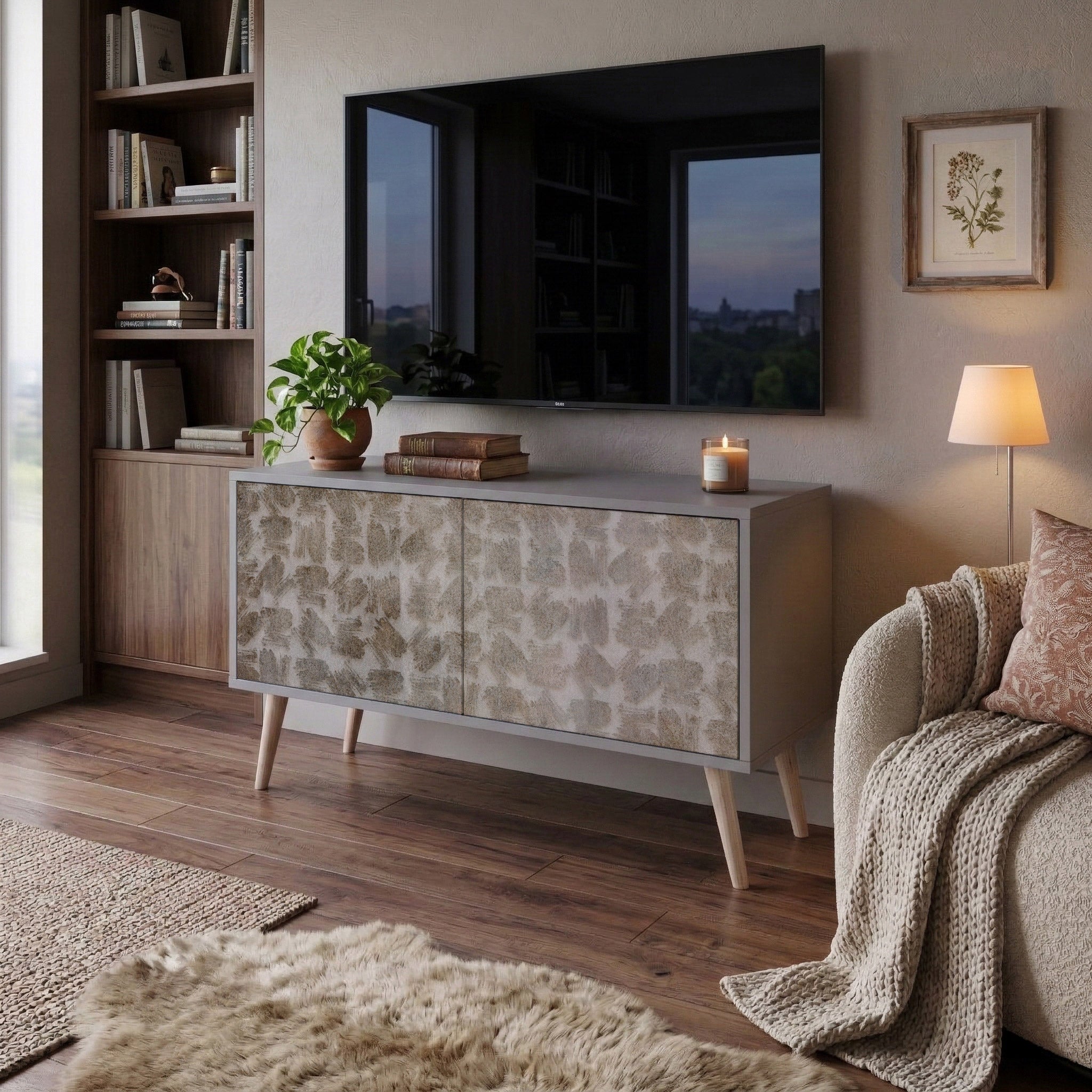 SLIGHTLY BLURRED Móvel de TV Compacto de 2 Portas