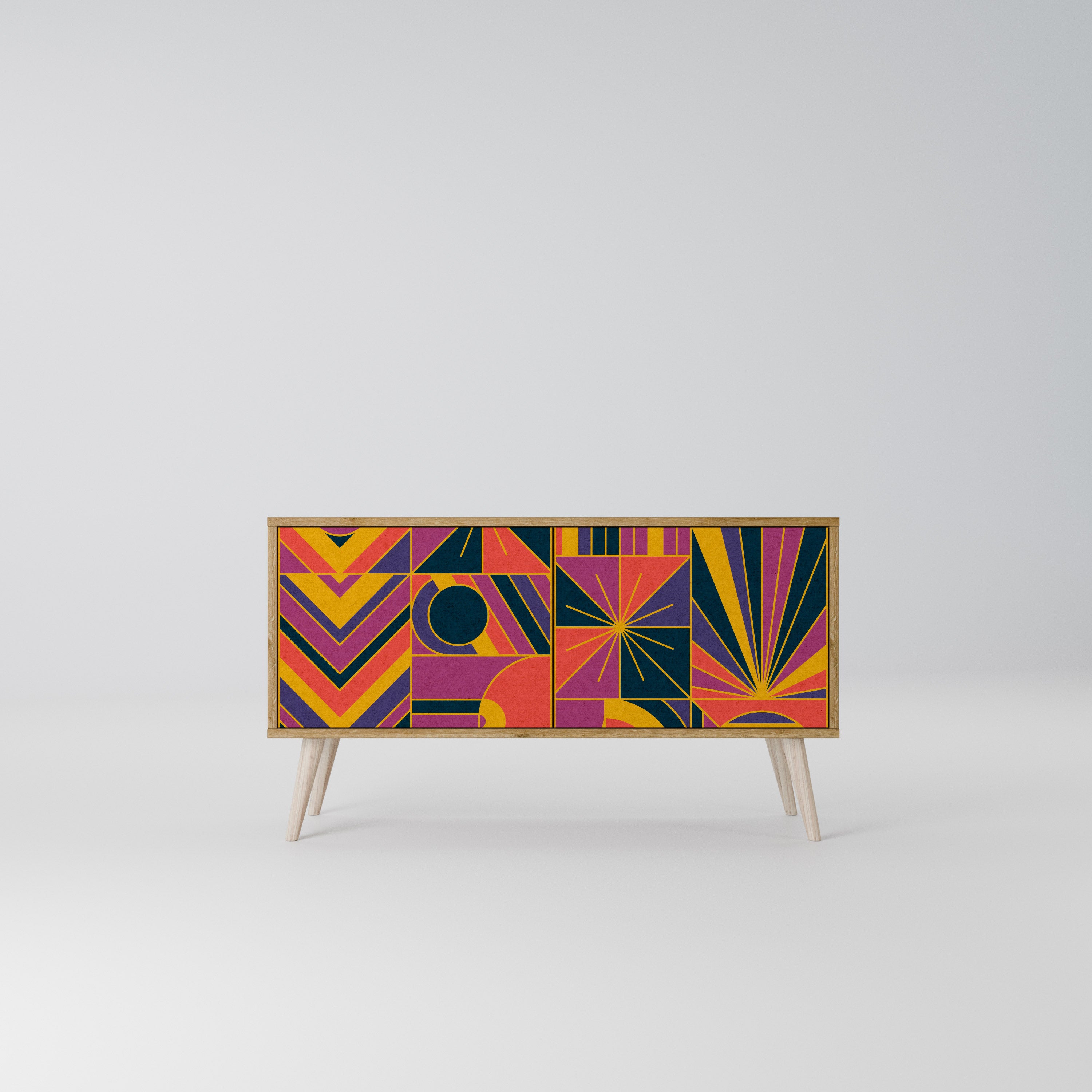 ELECTRIC PATTERNS Móvel de TV Compacto de 2 Portas