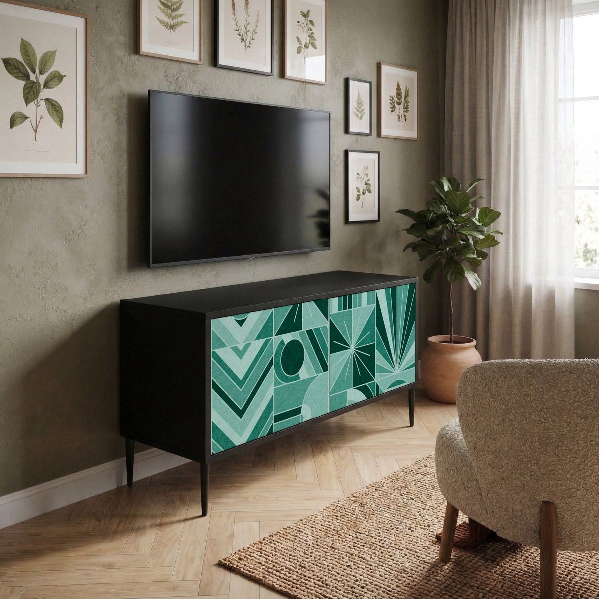 HARMONIC GRID Kompaktní dvoudveřový TV stolek