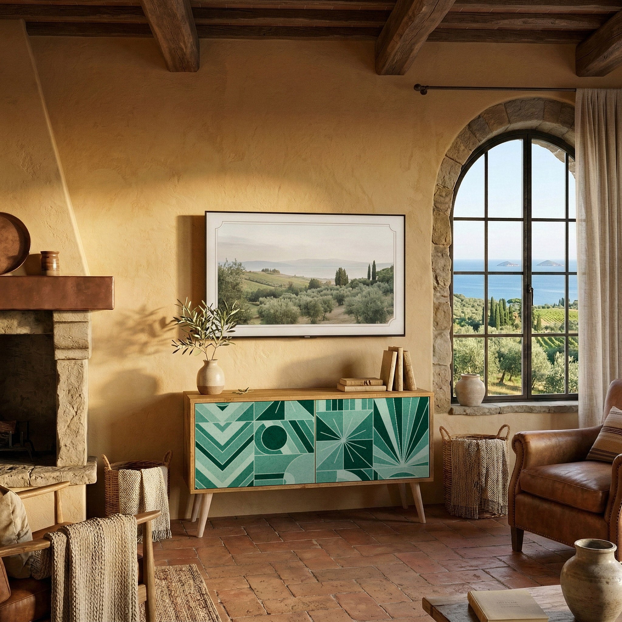 HARMONIC GRID Móvel de TV Compacto de 2 Portas