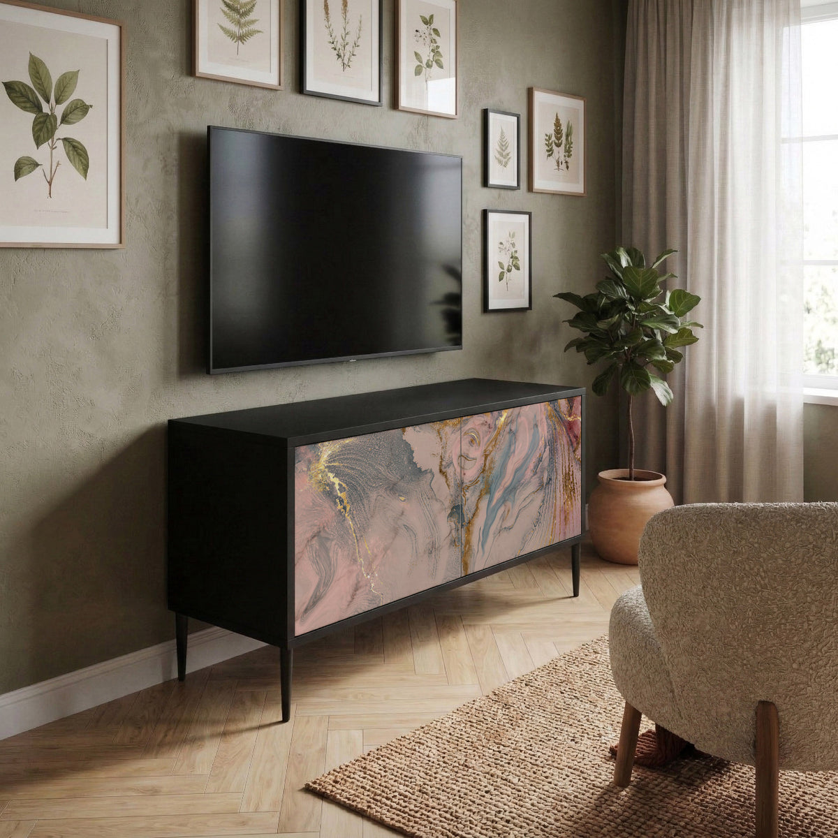 GILDED SWIRLS Kompaktes 2-türiges TV-Lowboard