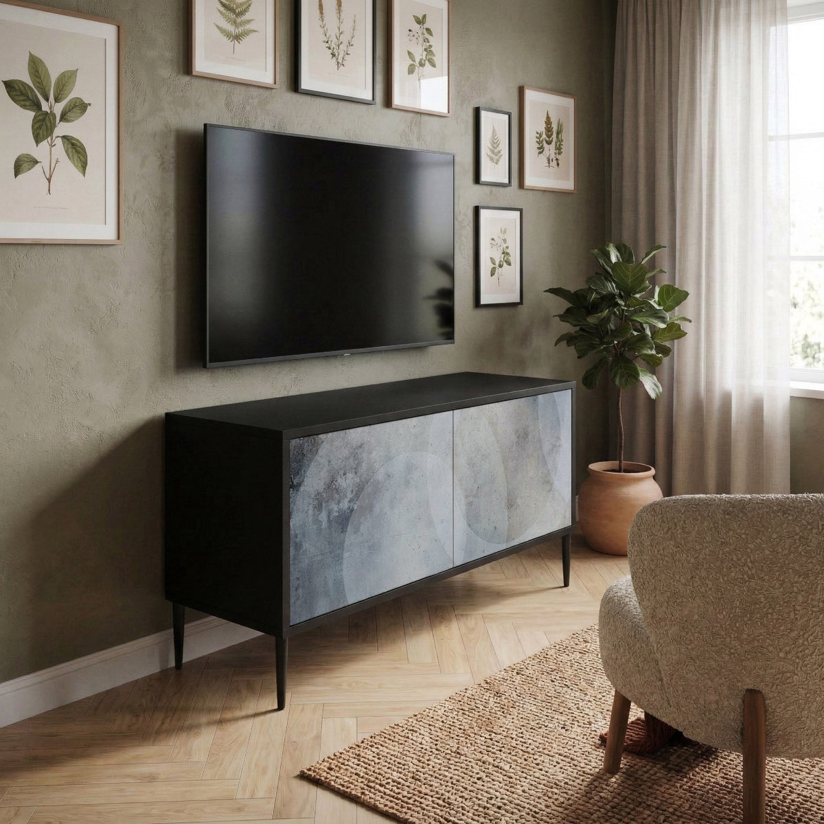 MUTED ARC Kompaktní dvoudveřový TV stolek