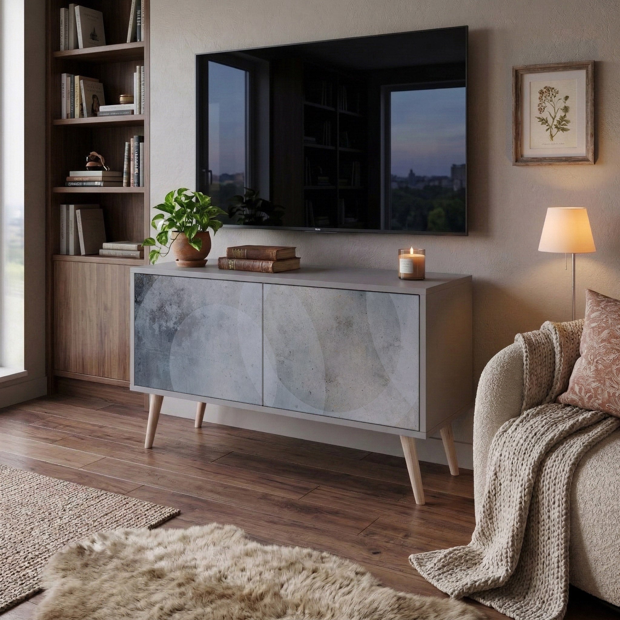 MUTED ARC Móvel de TV Compacto de 2 Portas