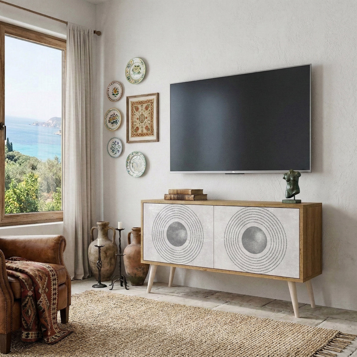 SOLID CIRCLES Mobile TV Compatto a 2 Ante