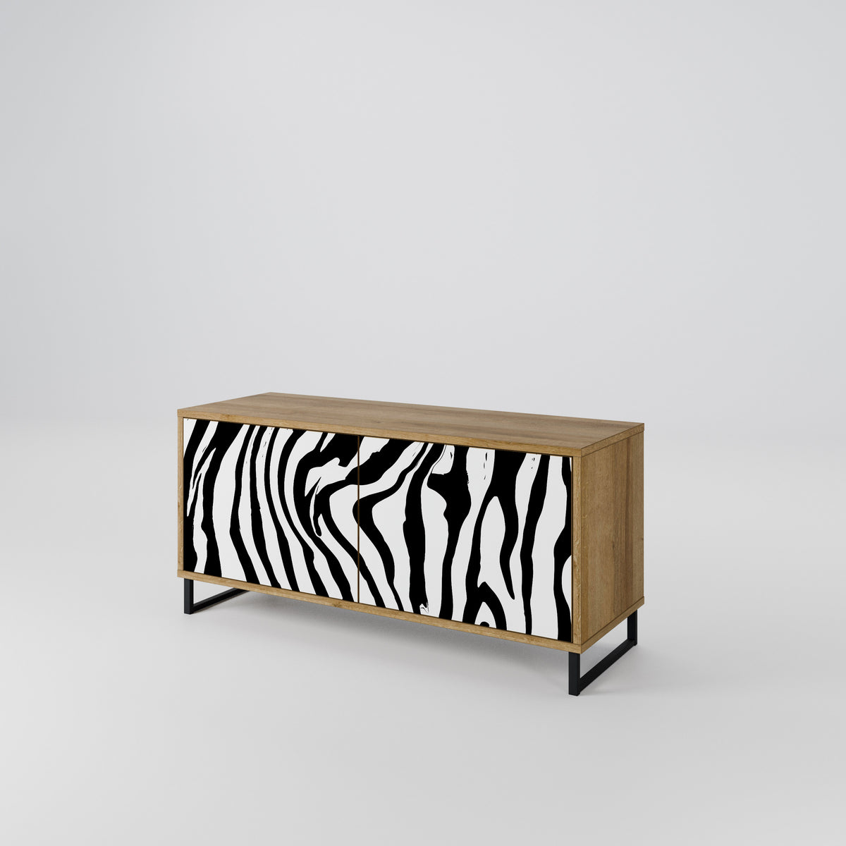SPLENDID ZEBRA Kompakt TV-bänk med 2 dörrar