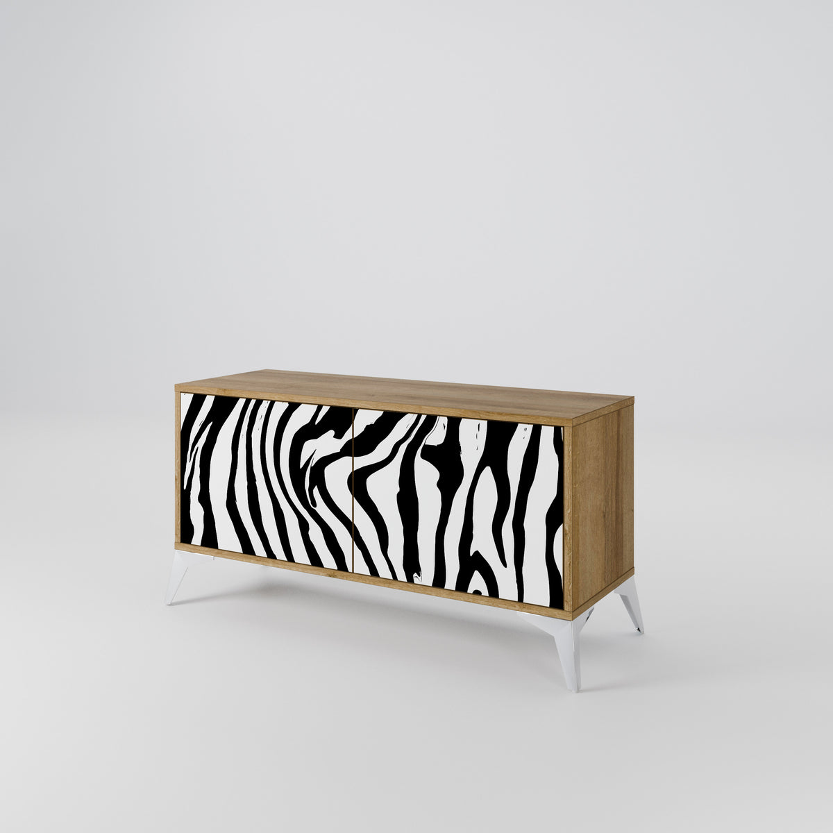 SPLENDID ZEBRA Kompakt TV-bänk med 2 dörrar