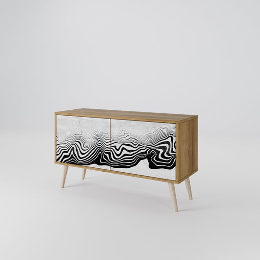 MONOCHROME MIRAGE Kompakt TV-bänk med 2 dörrar