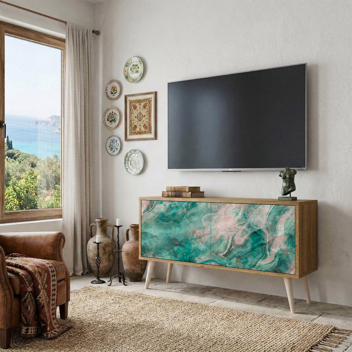 ABSTRACT ALCHEMY Compact 2-Door TV Cabinet