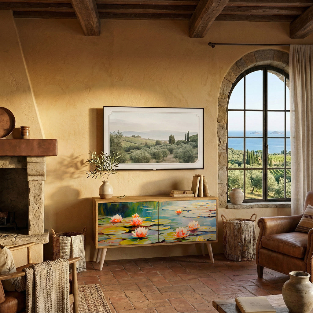 BLOOMING WATERS Mobile TV Compatto a 2 Ante