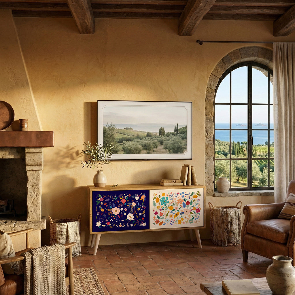 FLORAL COMBINATION Mobile TV Compatto a 2 Ante