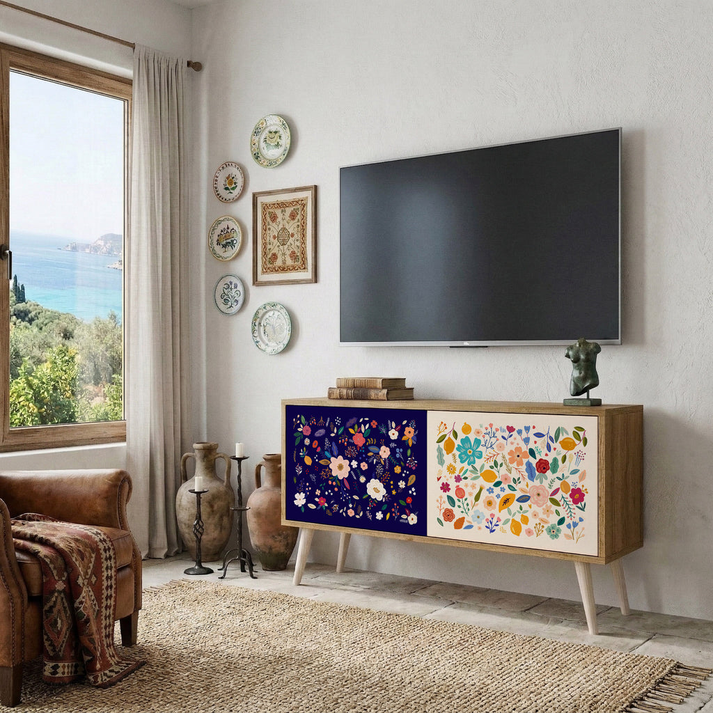 FLORAL COMBINATION Mobile TV Compatto a 2 Ante