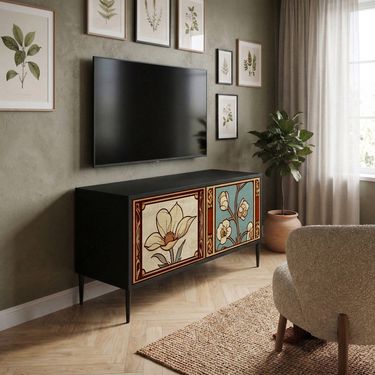TIMELESS FLORA Mobile TV Compatto a 2 Ante